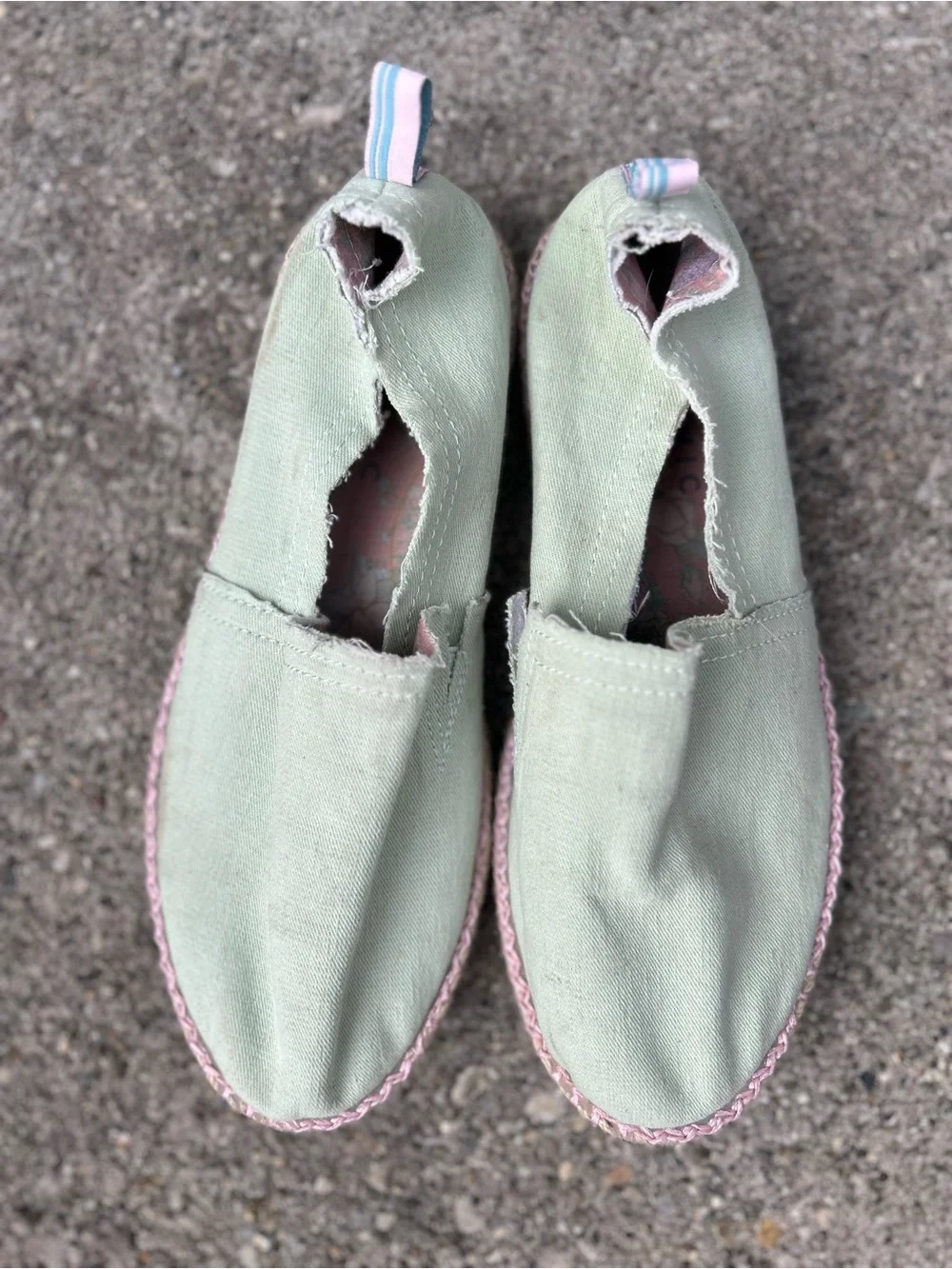 Vionic Beach Laguna Mint Green Canvas Slip-On Espadrilles Size 8